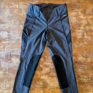 KERRITS Riding Pants Pull-On Blue Black Elastic Waist M Leggings Equestrian